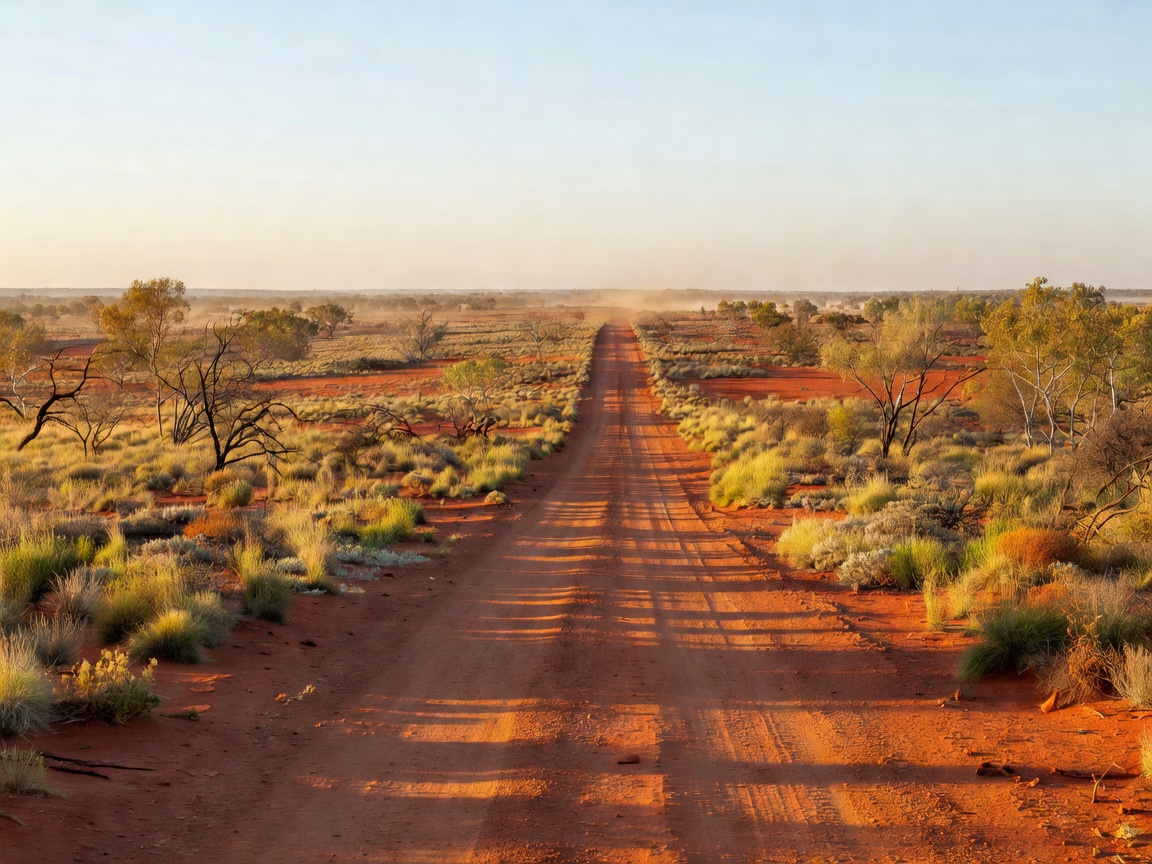 Australian outback landscape with road