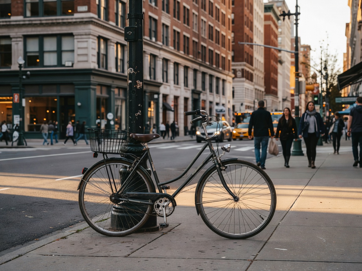 City commuter bicycle in an urban environment