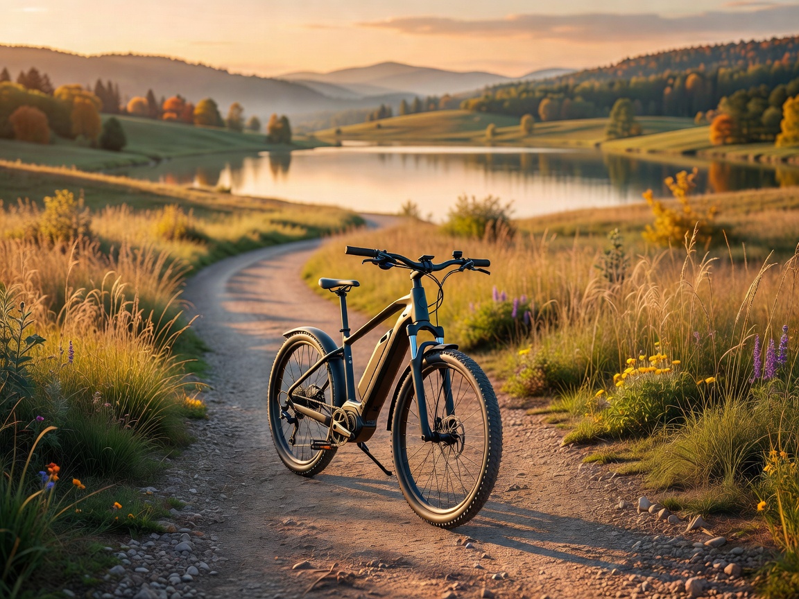 Electric bicycle on a scenic pathway