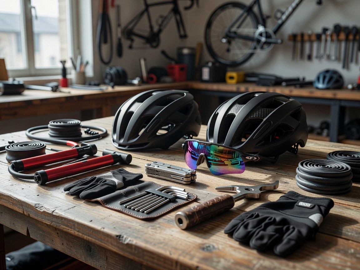 Various cycling accessories and tools