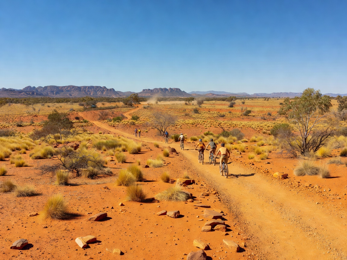 Vast Australian outback landscape suitable for cycling adventures